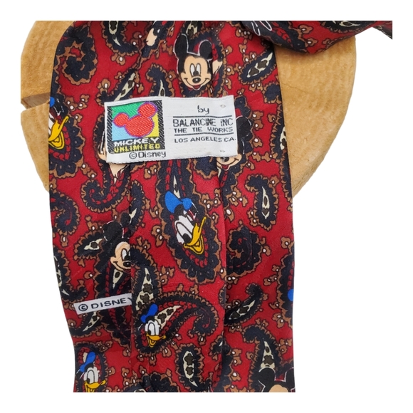 Vintage Disney Mickey Unlimited Tie Goofy Donald Necktie Paisley - Picture 4 of 5